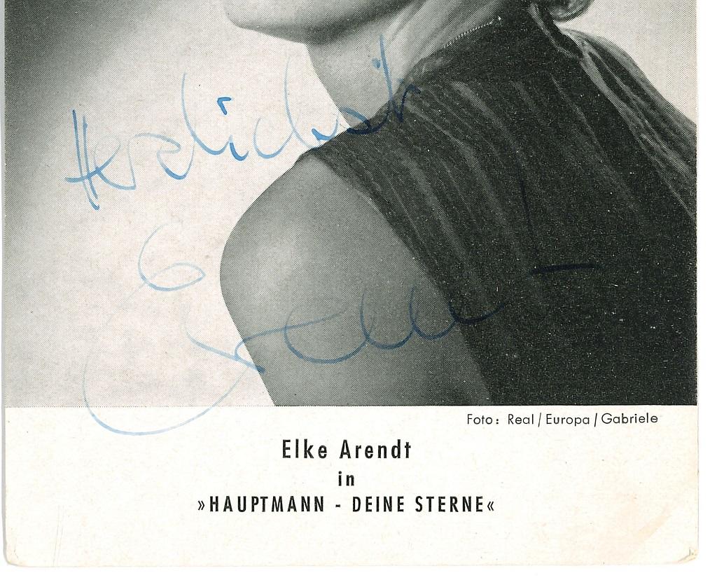 Autographed Portrait of Elke Arendt - Vintage b/w Postcard - 1950s - Photograph by Unknown