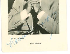 Autographed Portrait of Ernst Deutsch - Vintage b/w Postcard - 1950s