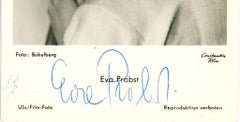 Autographed Portrait of  Eva Probst - Original b/w Postcard - 1950s