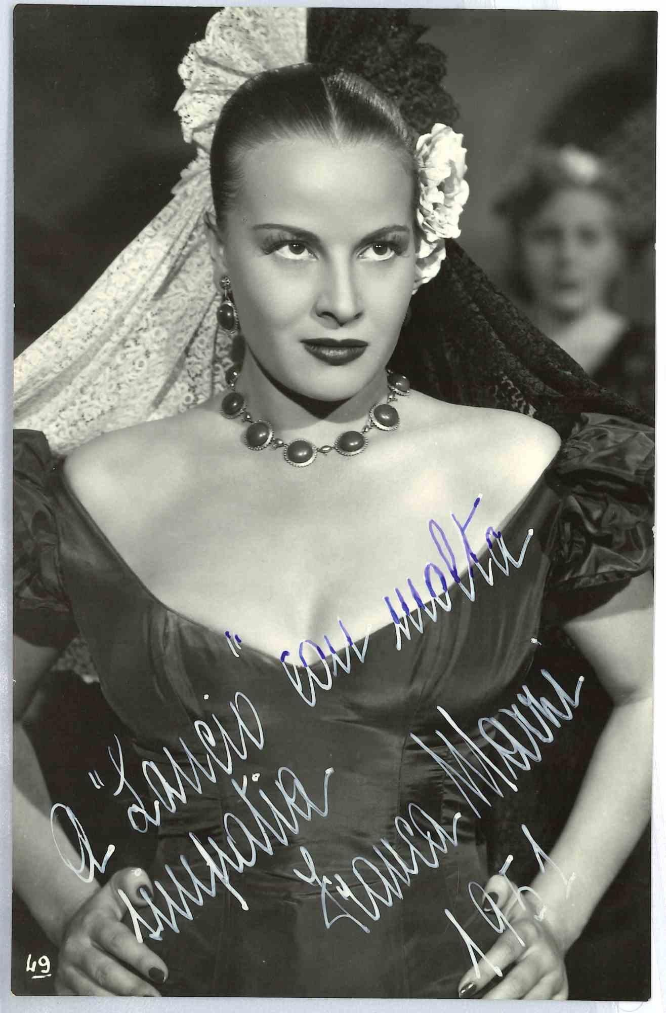 Autographed Portrait of Franca Marzi - Vintage Photo - 1960s