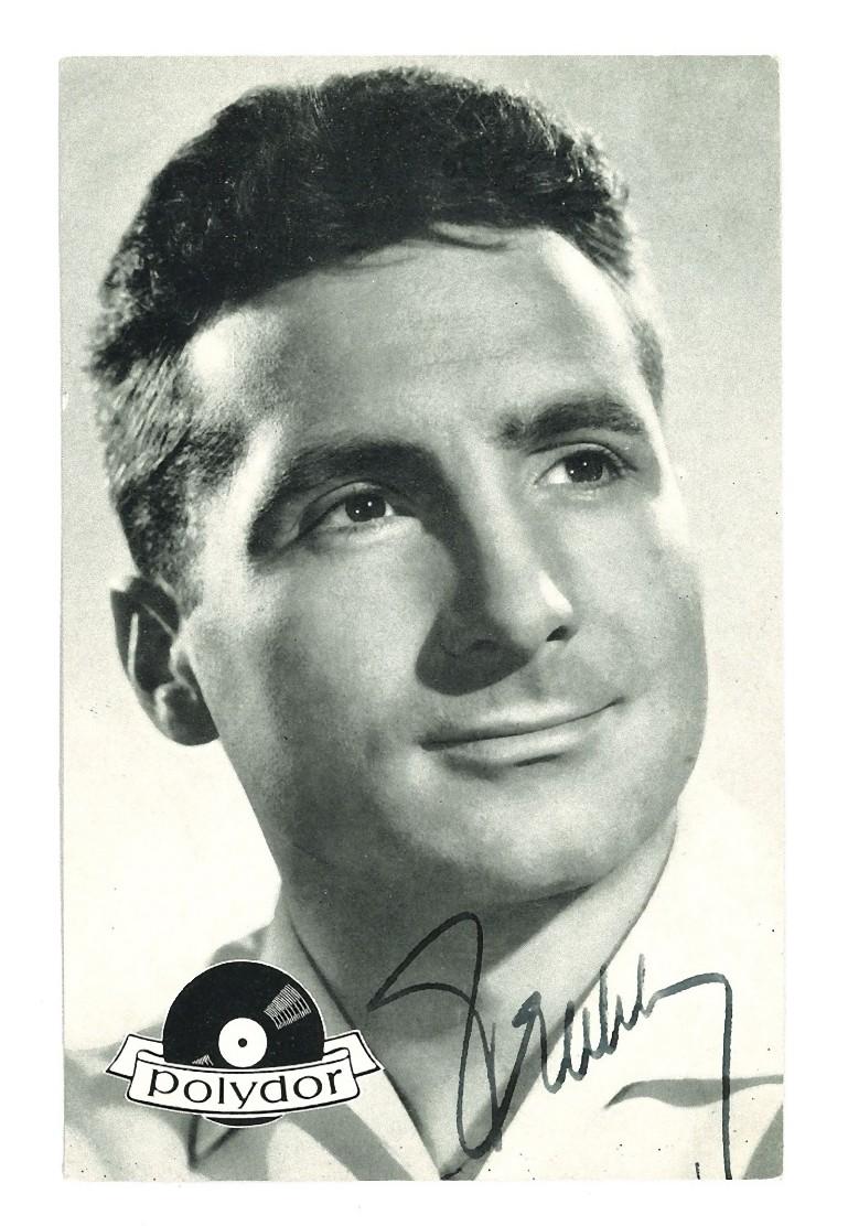 Unknown Black and White Photograph - Autographed Portrait of Freddy Quinn - Vintage  b/w Postcard - 1960s