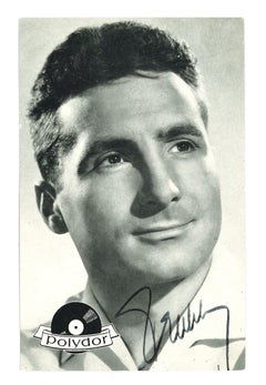 Autographed Portrait of Freddy Quinn - Vintage  b/w Postcard - 1960s