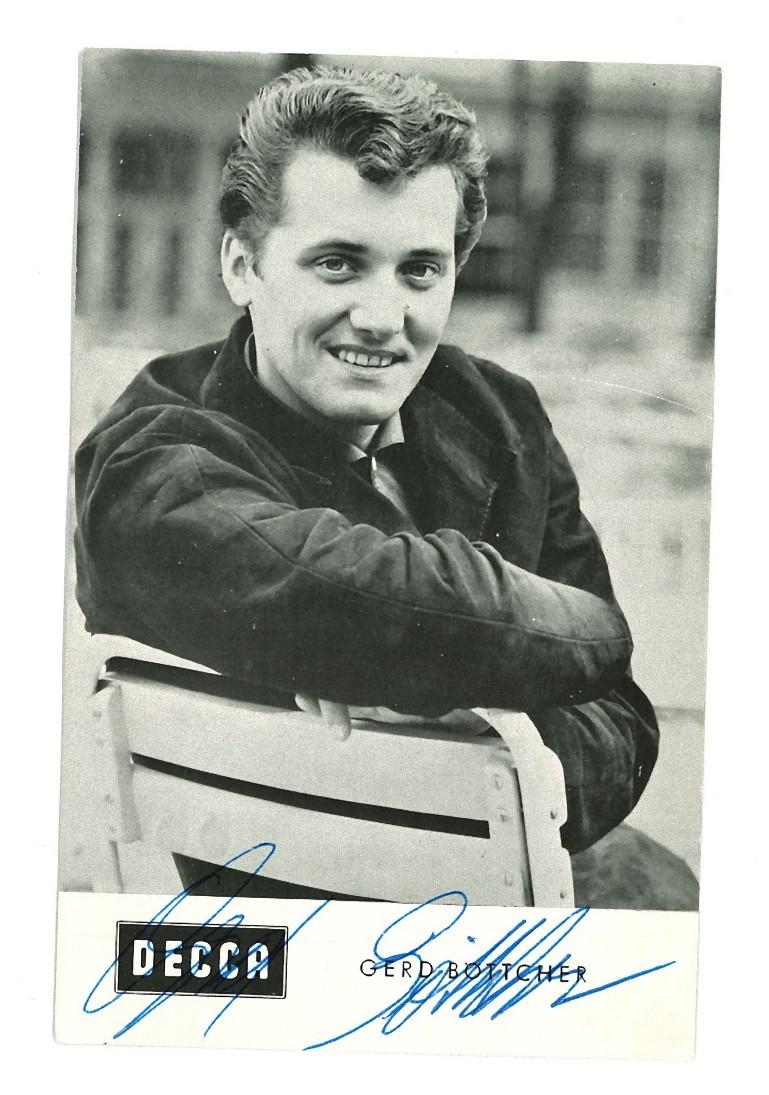 Portrait Photograph Unknown - Portrait autographié de Gerd Bttcher - Affiche vintage b/w, années 1950