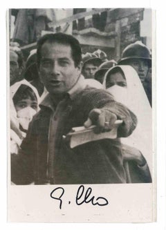 Autographiertes Porträt von Gillo Ponterco – Vintage-Fotografie – 1960er Jahre