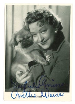 Autographed Portrait of Grete Weiser - Vintage b/w Postcard - 1960s