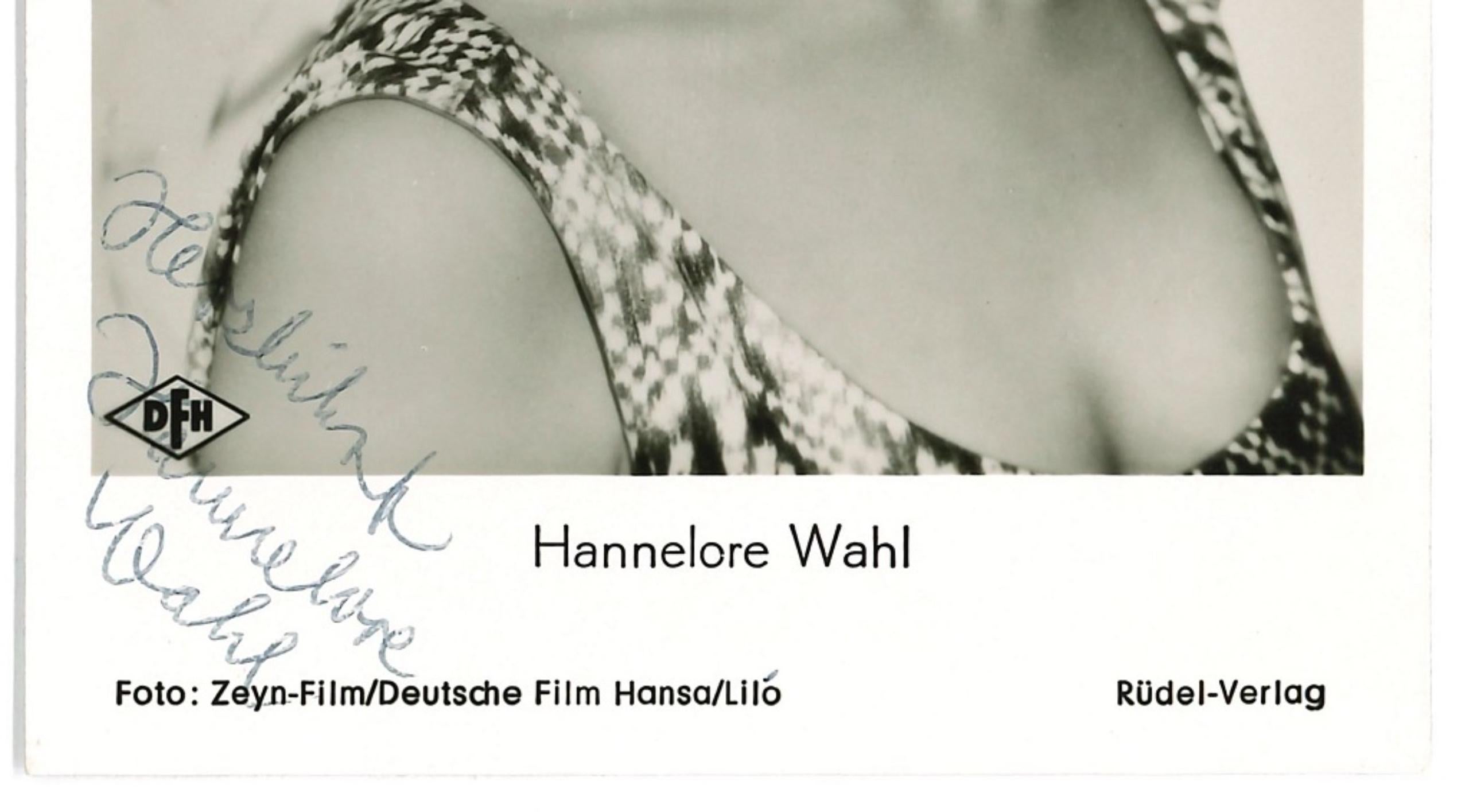 Autographed Portrait of Hannelore Wahl - 1960s - Photograph by Unknown