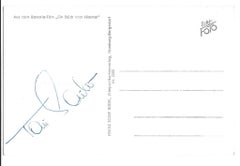 Autographed Portrait of Horst Buchholz-Toni Sailer - Vintage b/w Postcard- 1950s