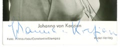 Autographed Portrait of Johanna von Koozian - Vintage b/w Postcard - 1960s
