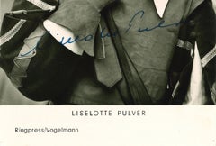 Autographed Portrait of Liselotte Pulver - Original b/w Postcard - 1960s