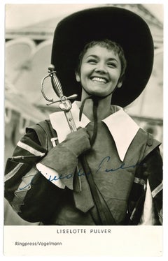 Autographed Portrait of Liselotte Pulver - Original b/w Postcard - 1960s