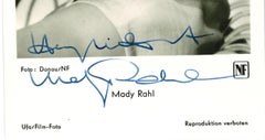 Autographed Portrait of Mady Rahl - Vintage b/w Postcard - 1950s