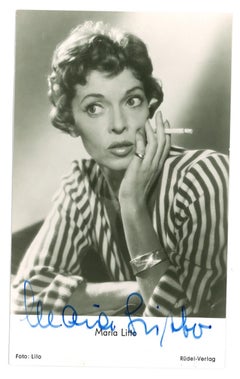Autographed Portrait of Maria Litto - Original b/w Postcard - 1950s
