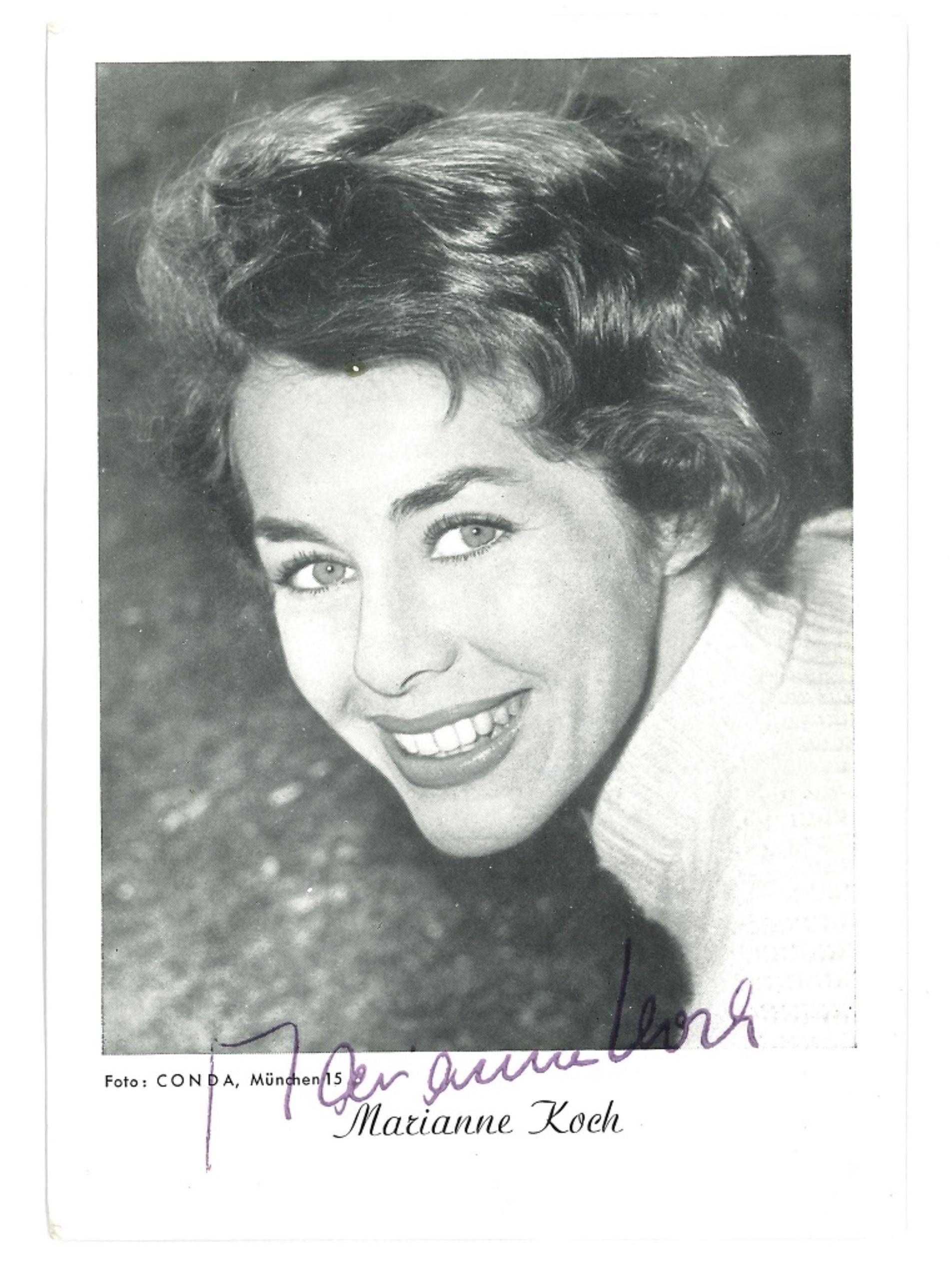 Unknown Portrait Photograph - Autographed Portrait of Marianne Koch Memorabilia - 1960s
