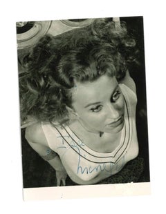 Autographed Portrait of Nicole Felix - Vintage b/w Postcard - 1960s