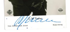 Autographed Portrait of O. W. Fischer - Vintage b/w Postcard - 1950s