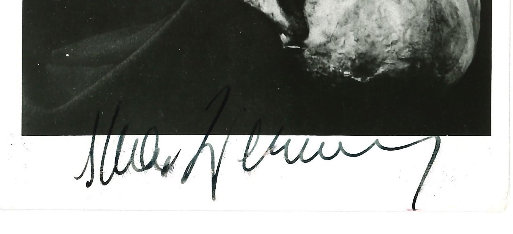 Autographed Portrait of Oskar Werner - Vintage b/w Postcard - 1960s - Photograph by Unknown