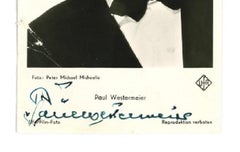 Autographed Portrait of Paul Westermeier - Vintage b/w Postcard - 1960s