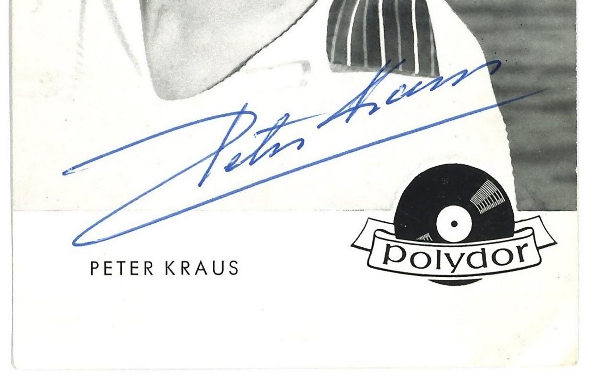 Autographed Portrait of Peter Kraus - Vintage b/w Postcard - 1960s - Photograph by Unknown
