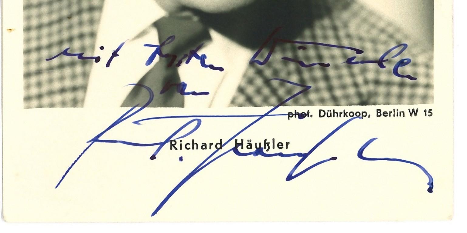 Autographed Portrait of Richard Häussler Memorabilia - 1960s - Photograph by Unknown