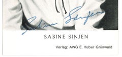 Autographed Portrait of Sabine Sinjen - Vintage b/w Postcard - 1960s