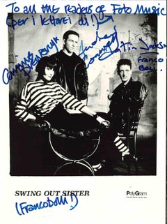Autographed Portrait of Swing Out Sister - Vintage Photo - 1980s
