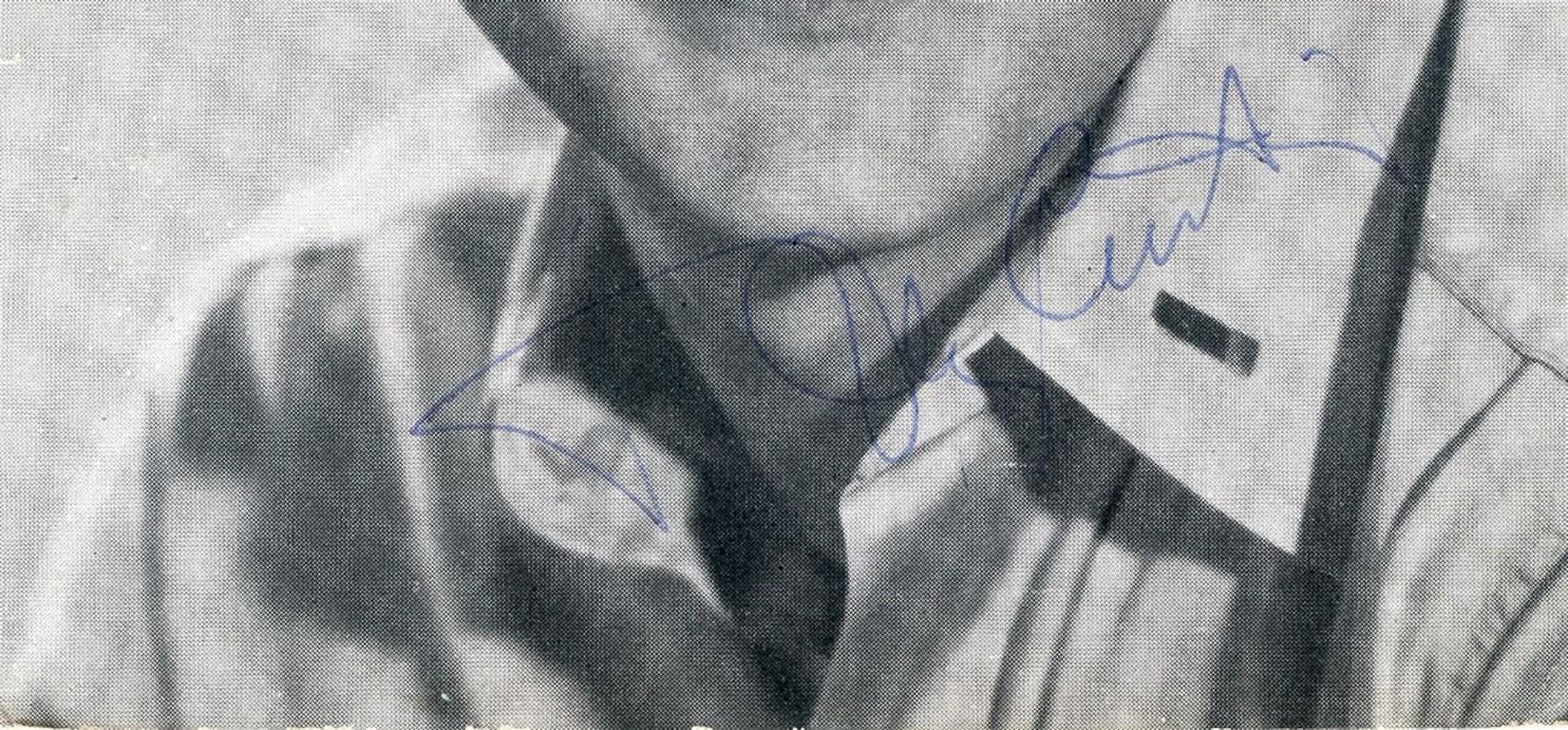 Autographed Portrait of Tony Curtis - Vintage b/w Postcard - 1959 - Photograph by Unknown