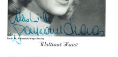 Autographed Portrait of Waltraut Haas - Vintage b/w Postcard - 1950s