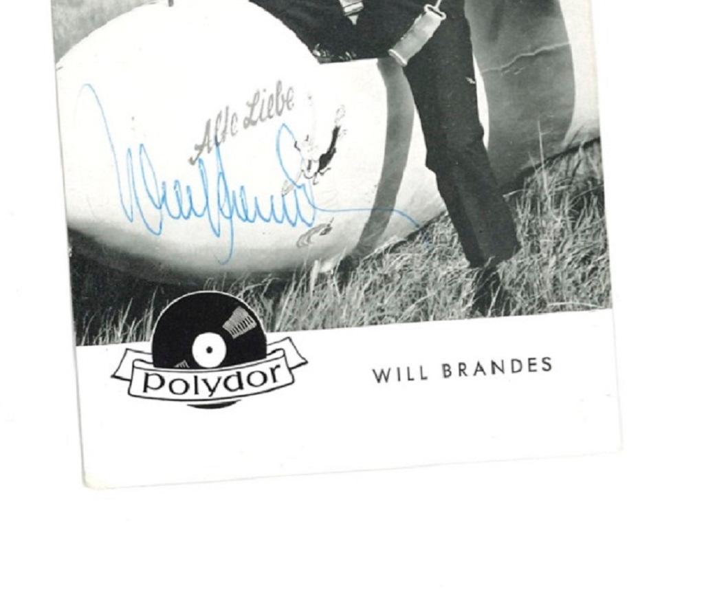 Ritratto autografato di Will Brandes - Cartolina d'epoca in b/n - Anni '50 - Photograph di Unknown