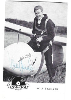 Portrait autographié de Will Brandes - Affiche vintage b/w, années 1950