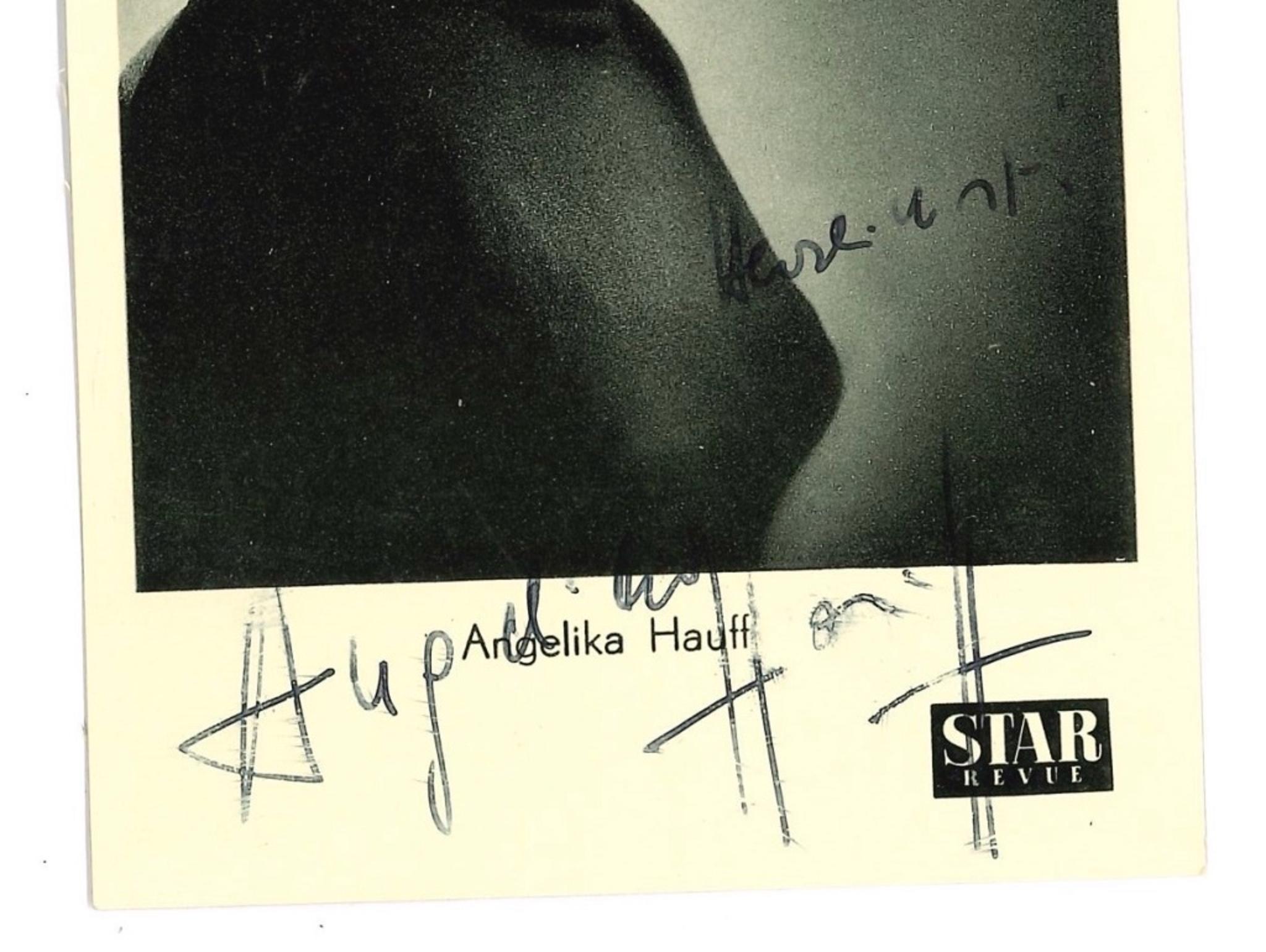 Autographed Postcard by Angelica Hauff - 1960s - Photograph by Unknown