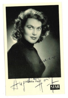 Vintage Autographed Postcard by Angelica Hauff - 1960s