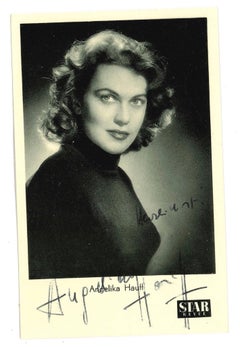 Cartolina autografata da Angelica Hauff - Anni '60