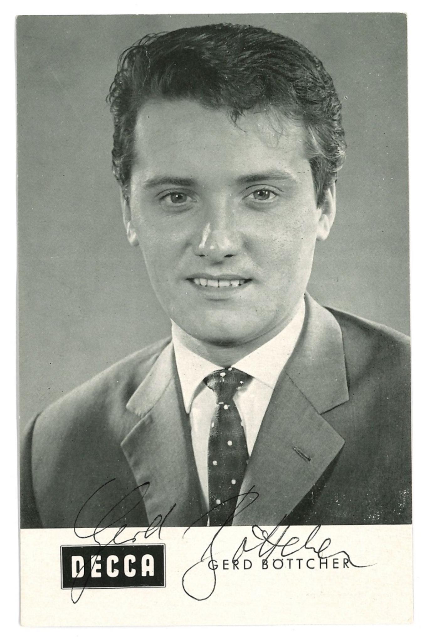 Affiche autographiée de Gerd Bttcher - Affiche vintage b/w, années 1960
