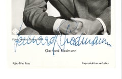 Autographed Postcard by Gerhard Riedmann - Vintage b/w Postcard - 1950s