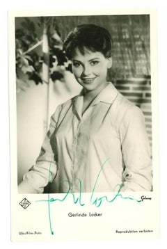 Autographed Postcard of Gerlinde Locker - Original b/w Postcard - 1960s