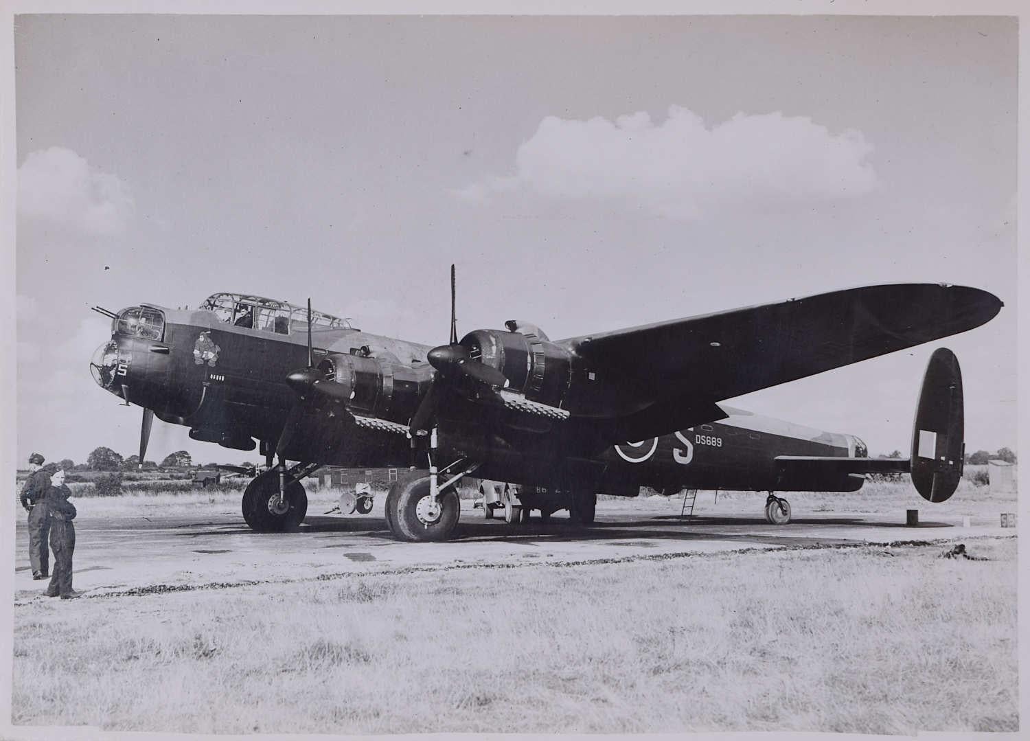 Unknown Black and White Photograph - Avro Lancaster Bomber DS689 ABC-fitted original 1943 silver gelatin photograph