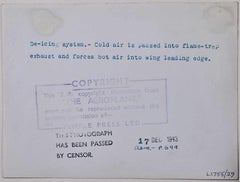 Avro Lancaster Bomber original 1943 silver gelatin photograph de-icing system