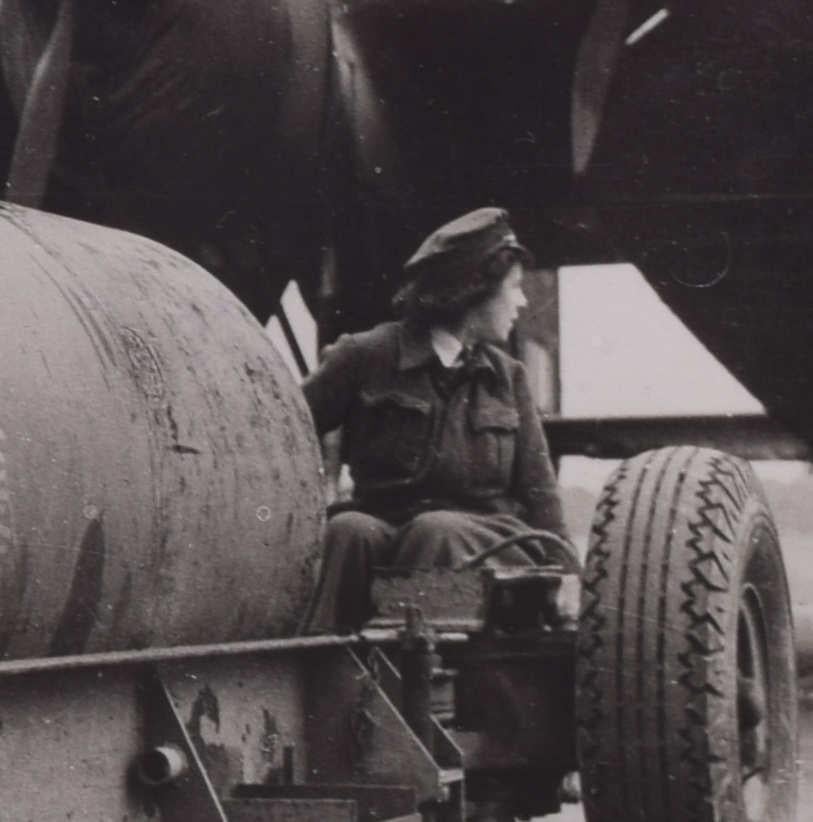 Avro Lancaster Bomber with 8000lb cookie bomb original press photograph 1943 - Realist Photograph by Unknown