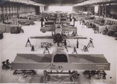 Avro Lancaster Bombers in Factory original 1942 silver gelatin press photograph 