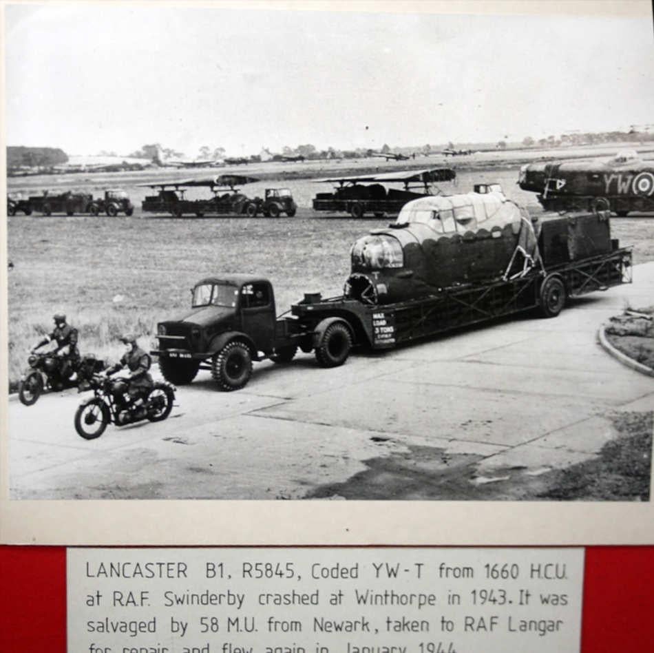Avro Lancaster R5845 YW-T after crash original 1943 silver gelatin photograph - Photograph by Unknown