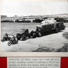 Avro Lancaster R5845 YW-T after crash original 1943 silver gelatin photograph