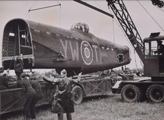 Avro Lancaster R5845 YW-T after crash original 1943 silver gelatin photograph
