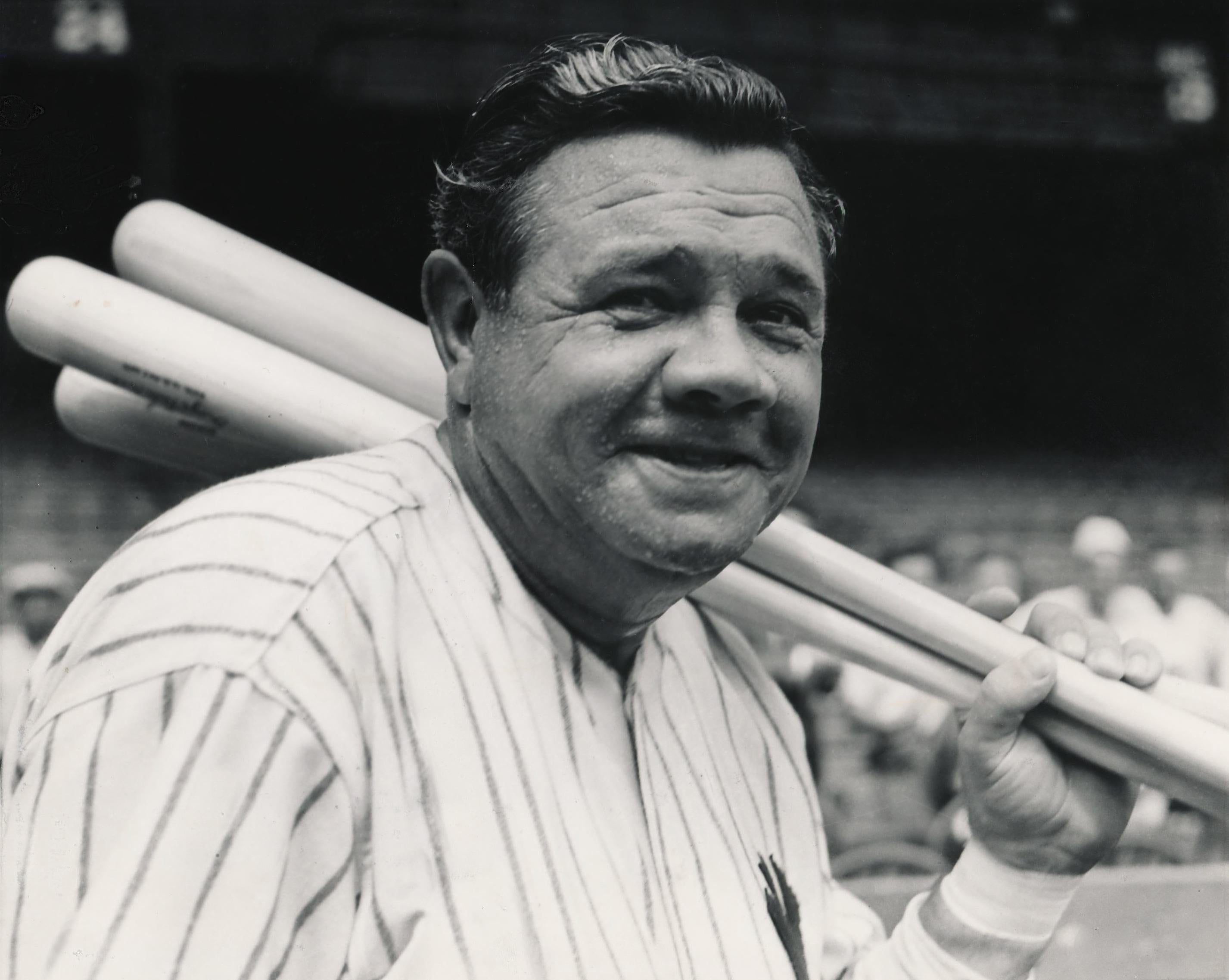 Unknown Black and White Photograph - Babe Ruth Smiling on the Field Fine Art Print