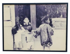 CHILDREN AND CHRISTMAS - Black and white photograph on baryta paper
