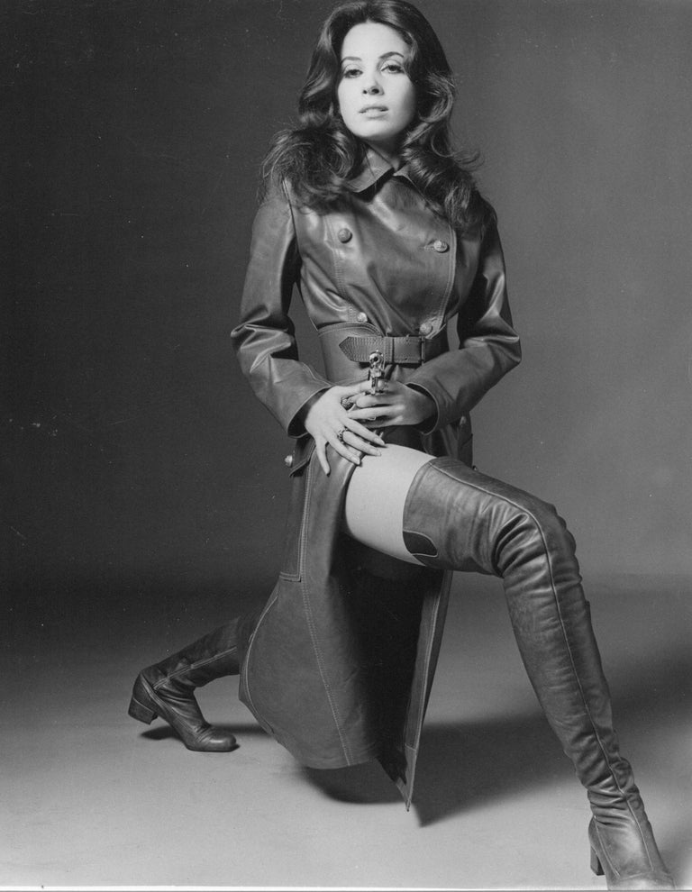 Unknown Black and White Photograph - Barbara Parkins in Leather Boots Vinta...