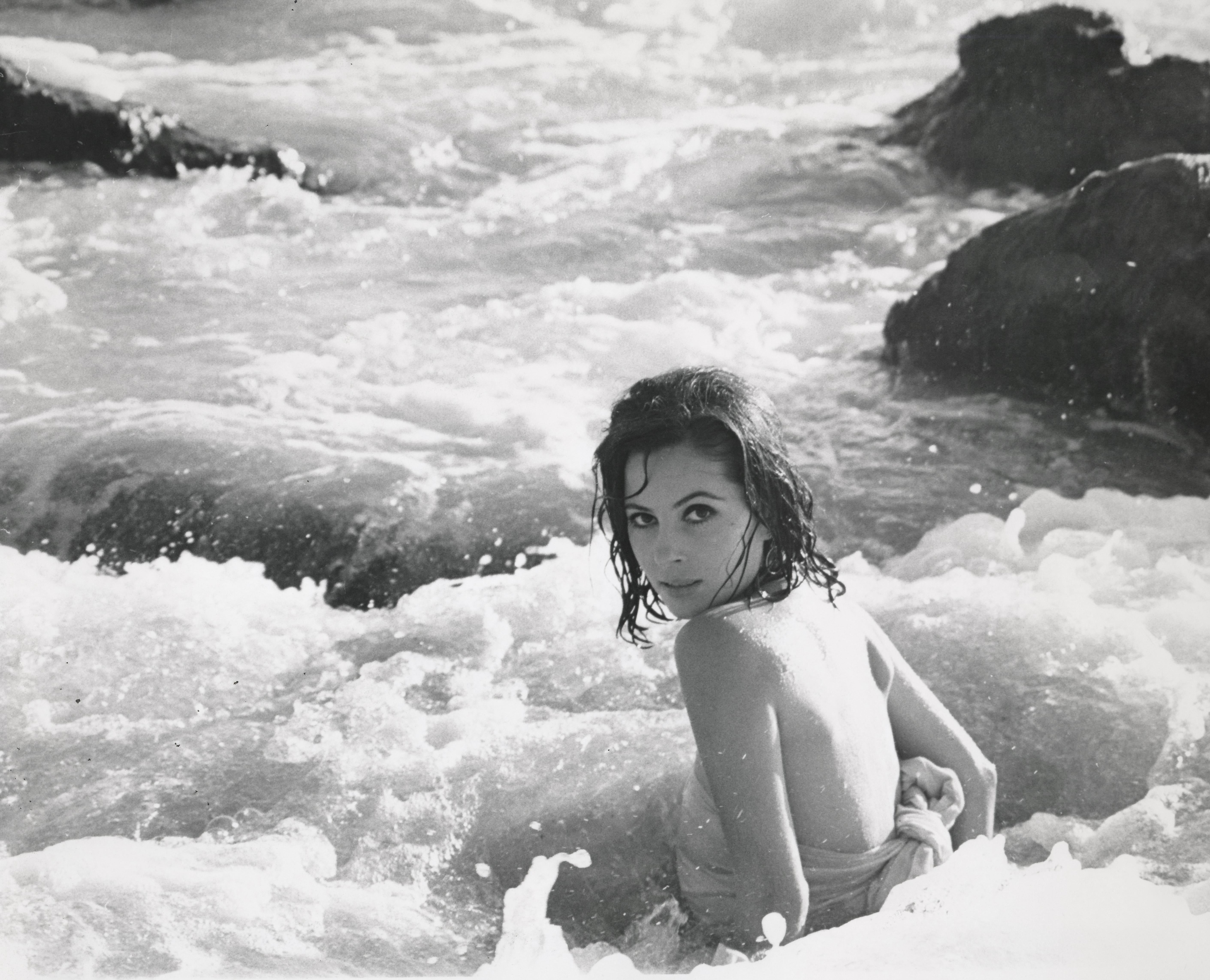 Unknown Portrait Photograph - Barbara Parkins: Valley of the Dolls Star in the Ocean Fine Art Print
