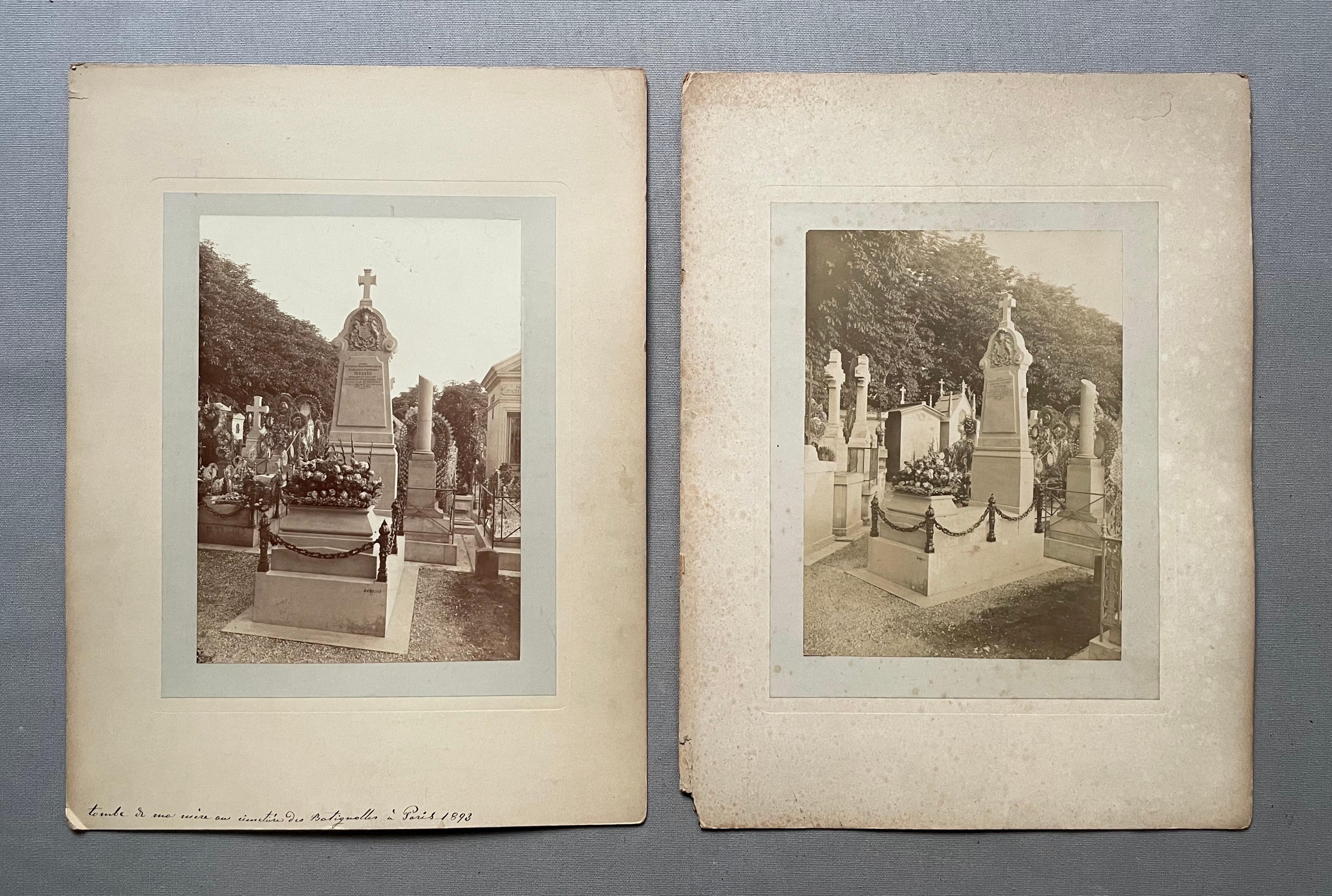 Black and White Photograph di Unknown - Cimitero di Batignolles, Parigi, fotografia datata 1893