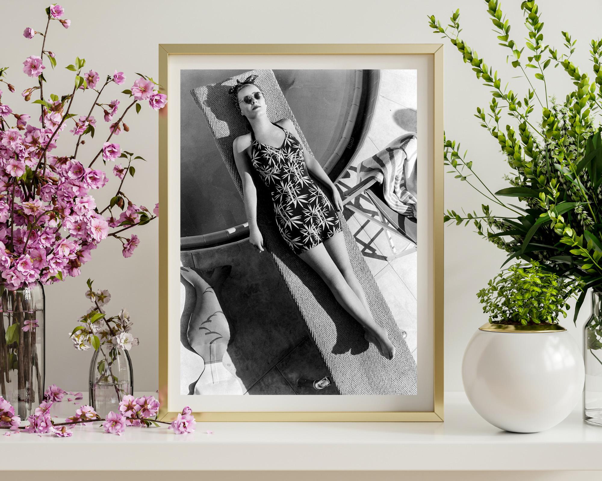 Bette Davis on Diving Board - Contemporary Photograph by Unknown