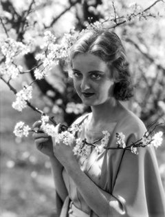 Bette Davis with Cherry Blossoms Movie Star News Fine Art Print