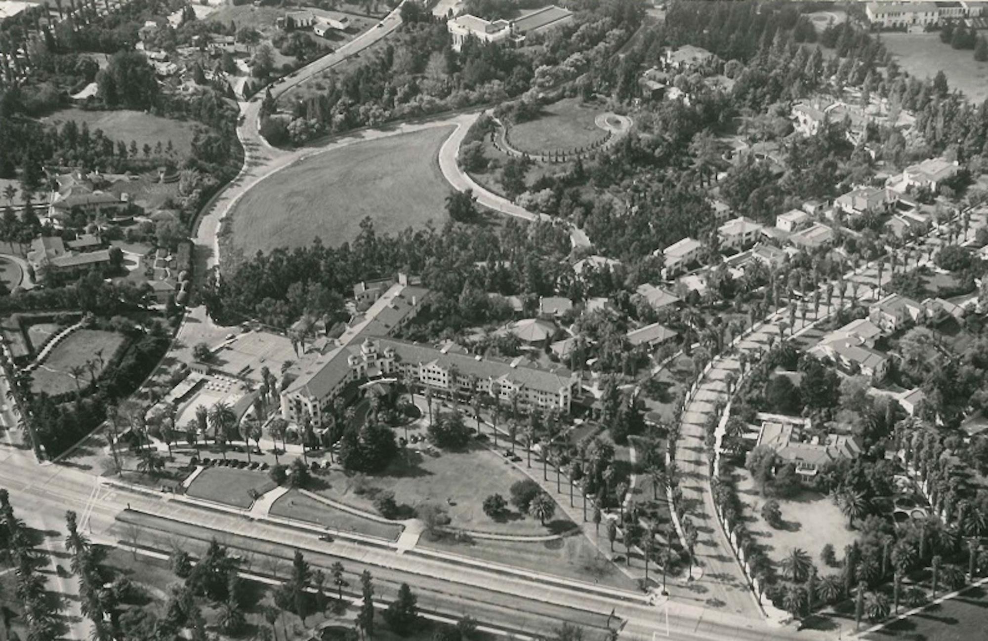 Beverly Hills Hotel - Original Vintage Air Photo 1939  - Photograph by Unknown